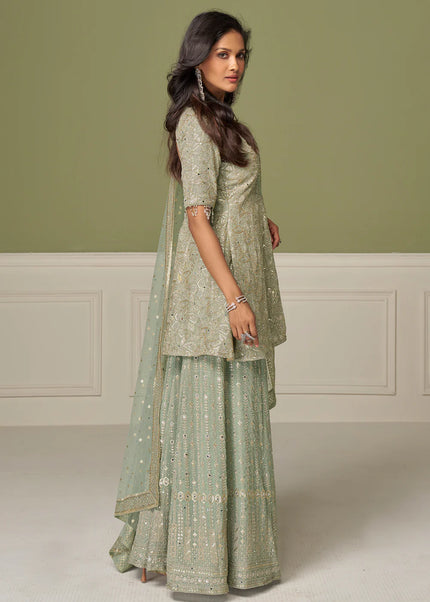 Georgette Embroidered Sharara Suit Series