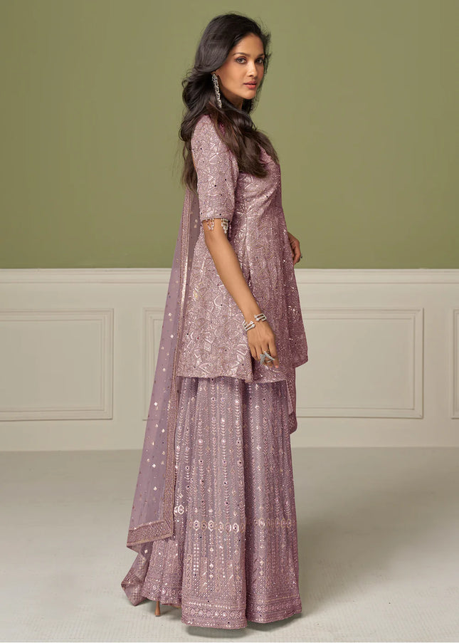 Georgette Embroidered Sharara Suit Series