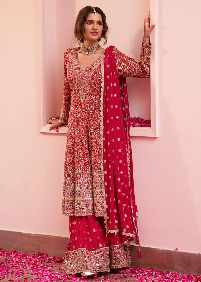 Georgette Embroidered Palazzo Suit Series