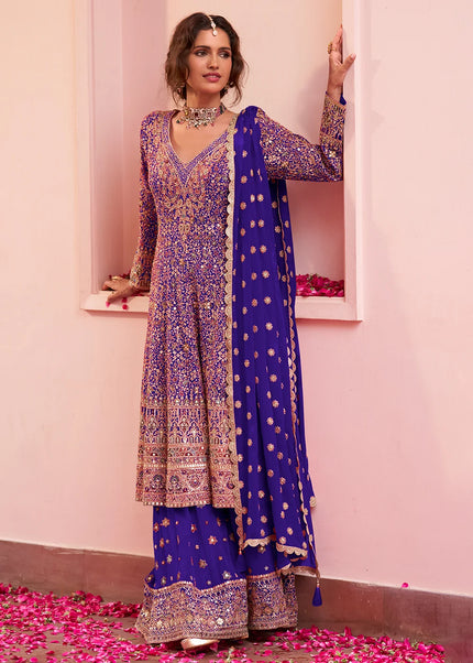 Georgette Embroidered Palazzo Suit Series