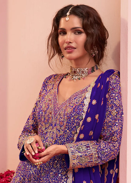 Georgette Embroidered Palazzo Suit Series