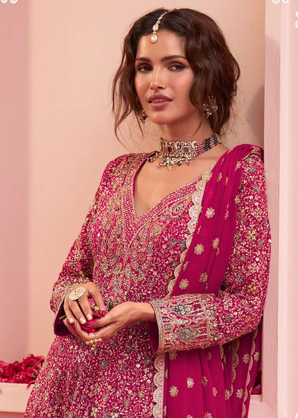 Georgette Embroidered Palazzo Suit Series