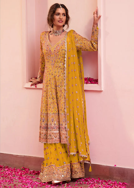 Georgette Embroidered Palazzo Suit Series