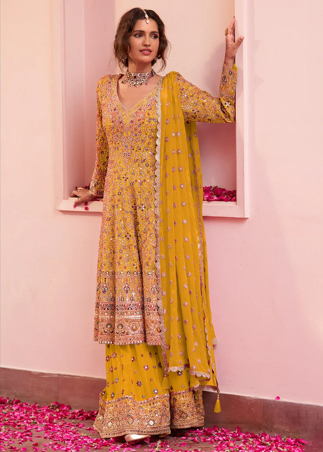 Georgette Embroidered Palazzo Suit Series