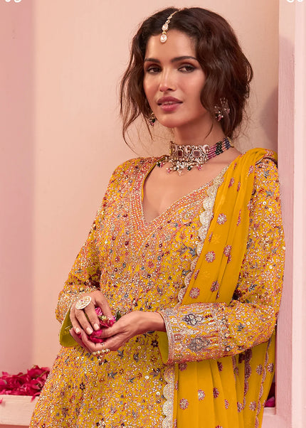 Georgette Embroidered Palazzo Suit Series