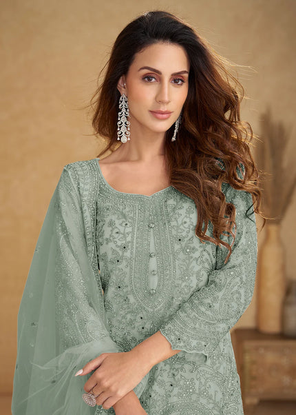 Net Embroidered Sharara Suit Series