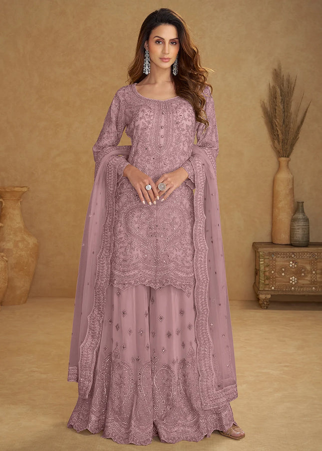 Net Embroidered Sharara Suit Series