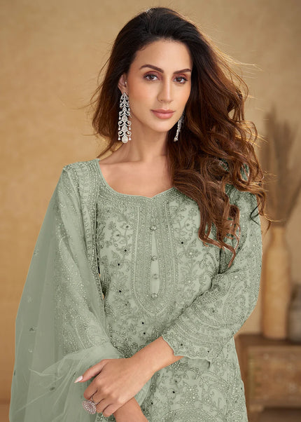 Net Embroidered Sharara Suit Series