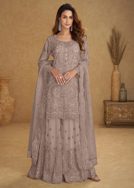 Net Embroidered Sharara Suit Series