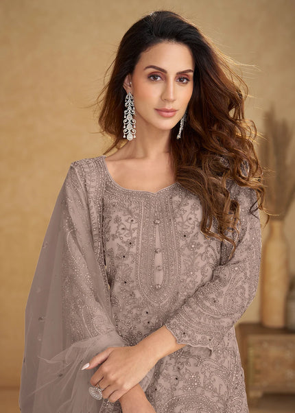 Net Embroidered Sharara Suit Series