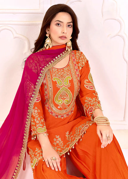 Multicolor Embroidered Sharara Suit