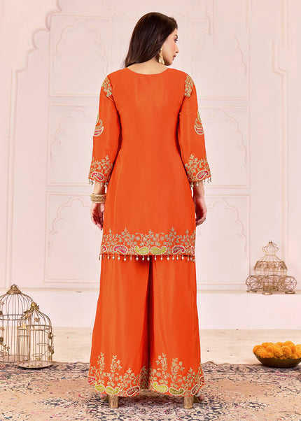 Multicolor Embroidered Sharara Suit