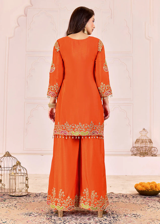 Multicolor Embroidered Sharara Suit