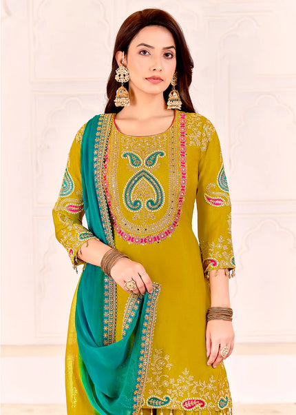 Multicolor Embroidered Sharara Suit