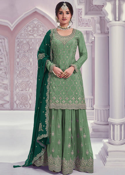 Chinnon Embroidered Sharara Suit Series