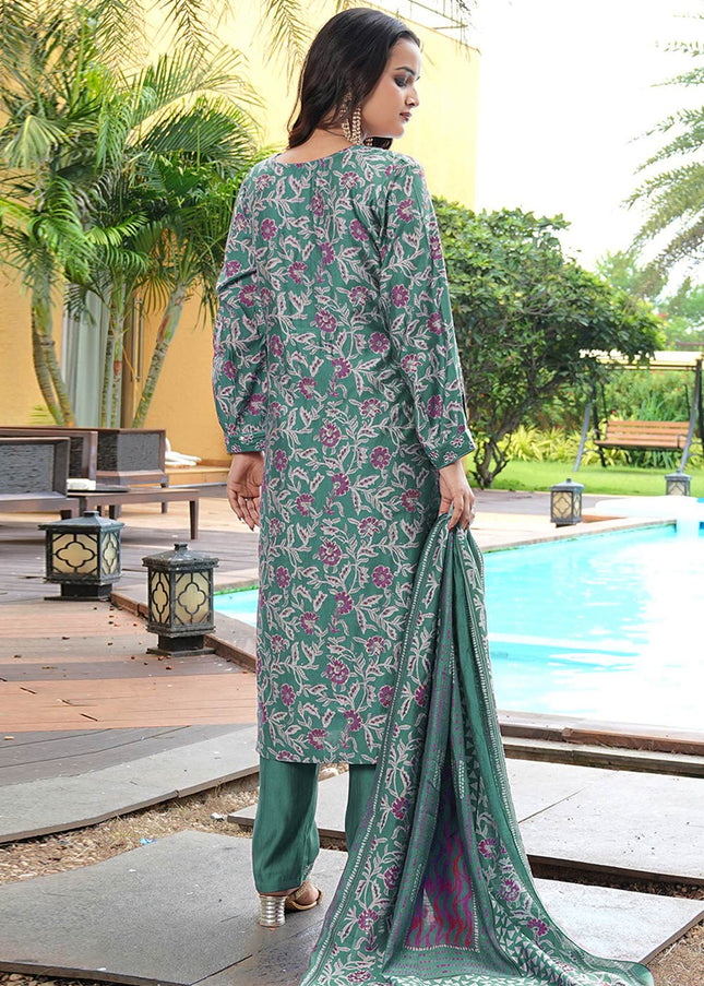 Printed and Embroidered Pant Style Suit