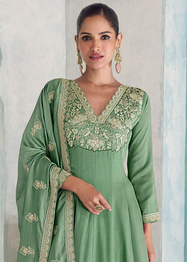 Sequins Embroidered Pant Style Suit