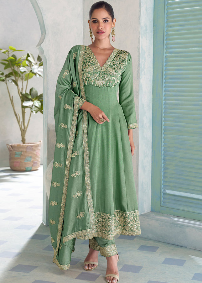 Sequins Embroidered Pant Style Suit