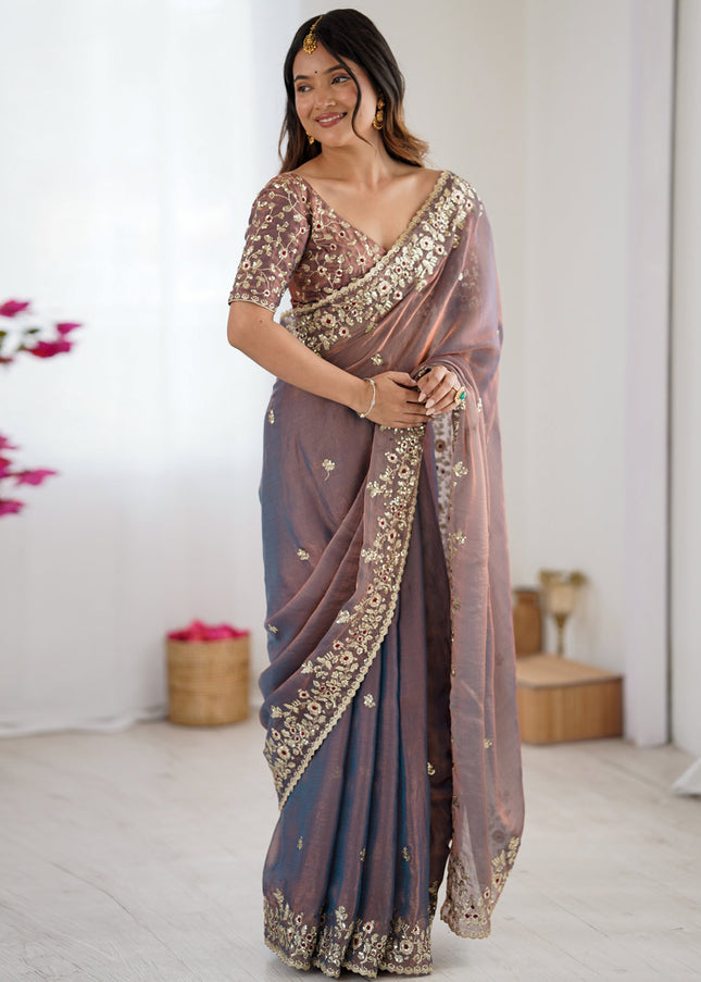 Sequins Embroidered Saree