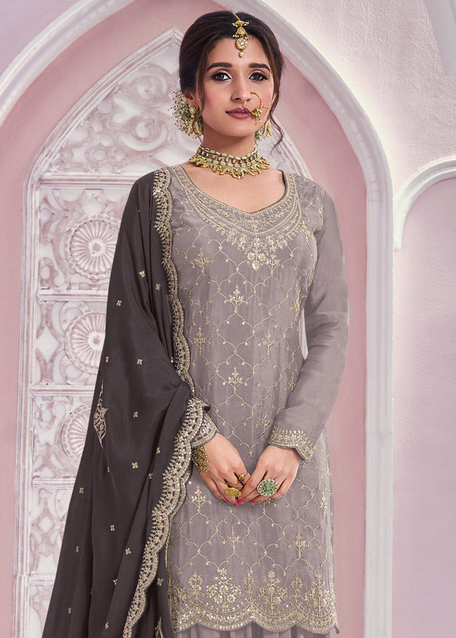 Chinnon Embroidered Sharara Suit Series