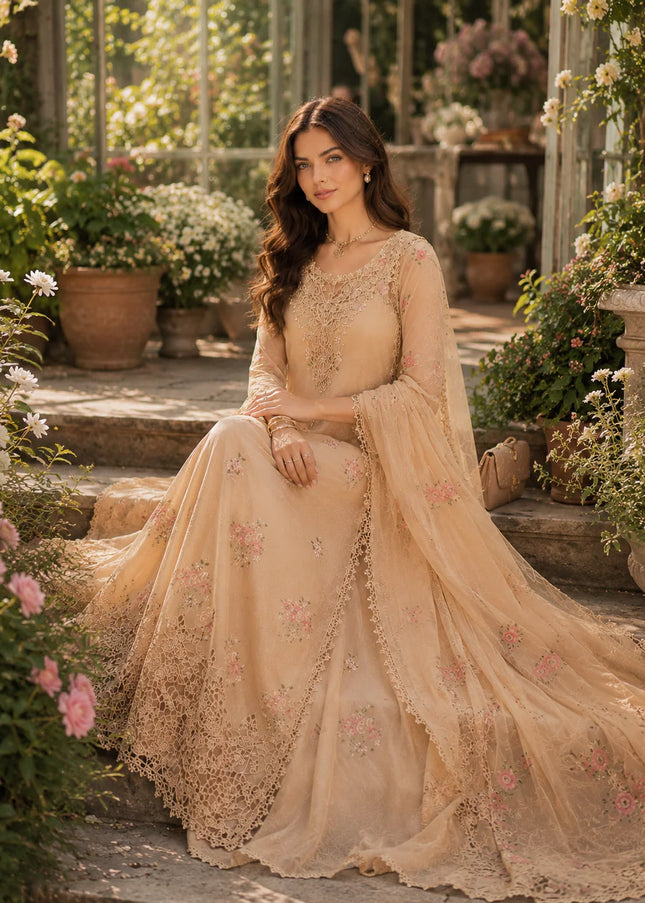 Noor By Saadia Asad | Noor Eid Luxury  Printskhaas '26 - Blush Peach