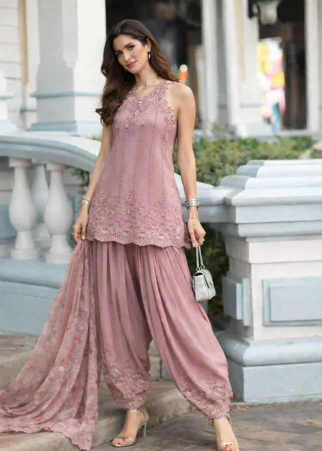 Noor By Saadia Asad | Noor Luxe Chikankari '26 - Rosewood Blush