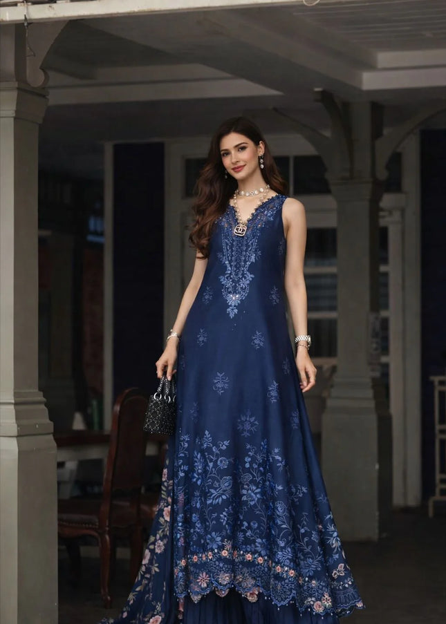 Noor By Saadia Asad | Noor Luxe Chikankari '26 - Sapphire Blue