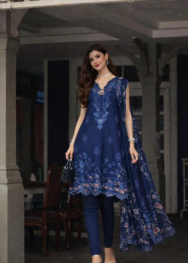 Noor By Saadia Asad | Noor Luxe Chikankari '26 - Sapphire Blue