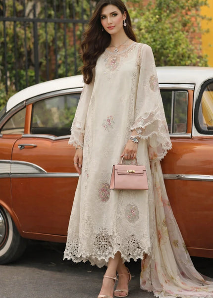 Noor By Saadia Asad | Noor Luxe Chikankari '26 - Pearl Ivory