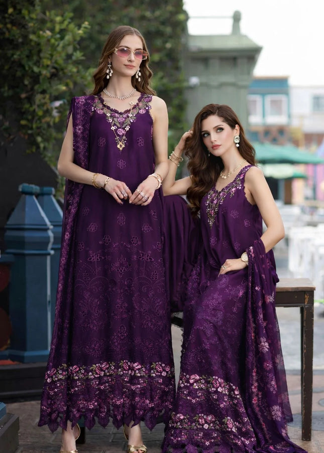 Noor By Saadia Asad | Noor Luxe Chikankari '26 - Aubergine Bloom