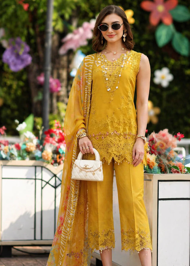 Noor By Saadia Asad | Noor Luxe Chikankari '26 - Amber Yellow