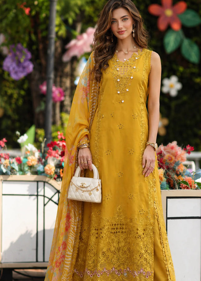 Noor By Saadia Asad | Noor Luxe Chikankari '26 - Amber Yellow