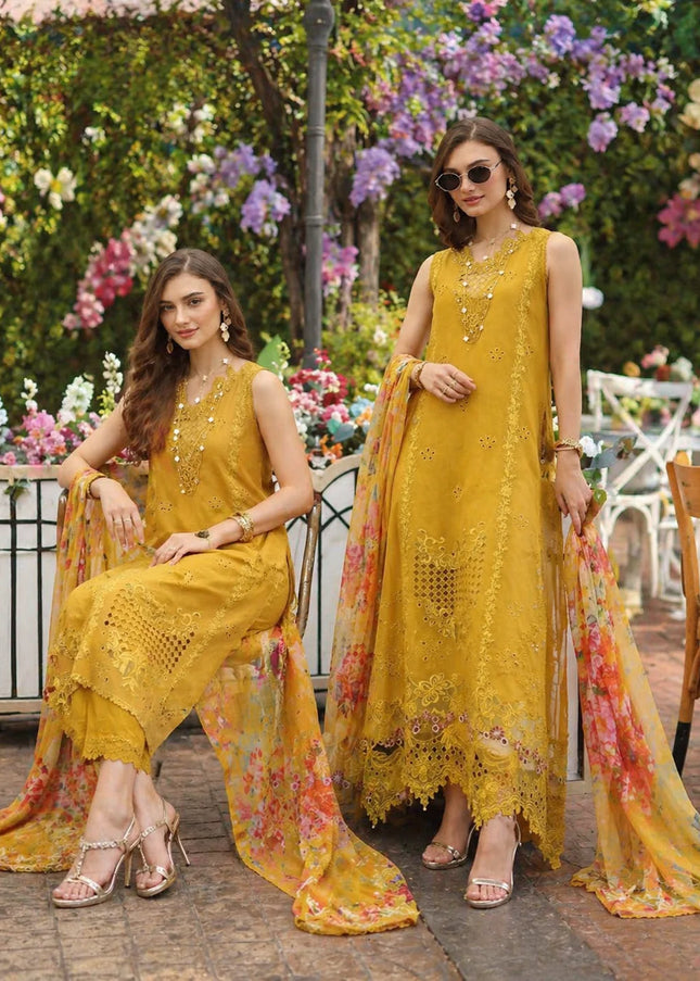 Noor By Saadia Asad | Noor Luxe Chikankari '26 - Amber Yellow