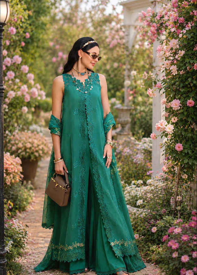 Noor By Saadia Asad | Noor Eid Luxury  Printskhaas '26 - Peacock Green