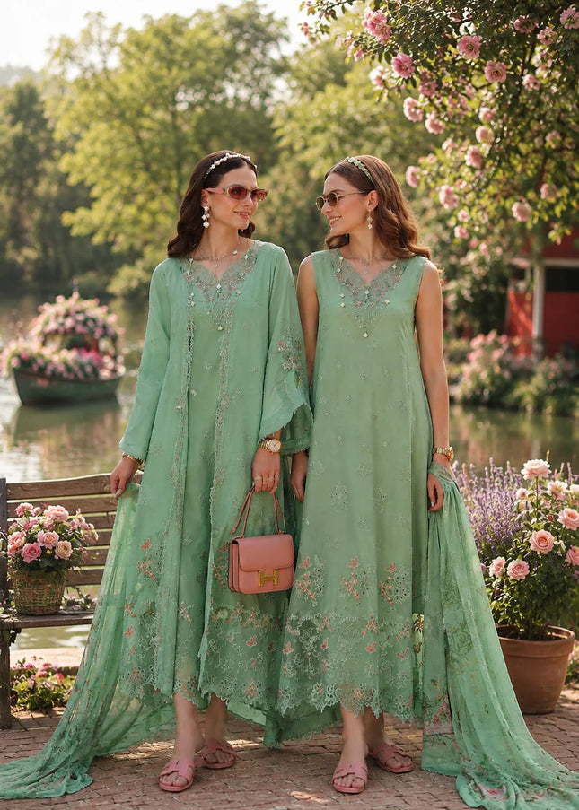 Noor By Saadia Asad | Noor Eid Luxury  Printskhaas '26 - Aqua Minté
