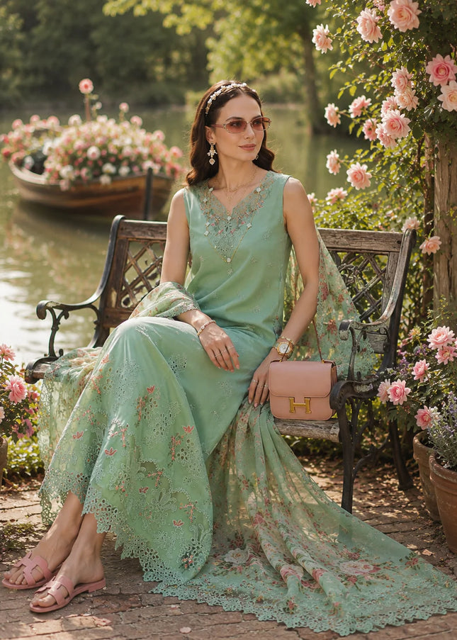 Noor By Saadia Asad | Noor Eid Luxury  Printskhaas '26 - Aqua Minté