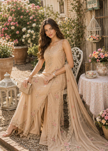 Noor By Saadia Asad | Noor Eid Luxury  Printskhaas '26 - Blush Peach