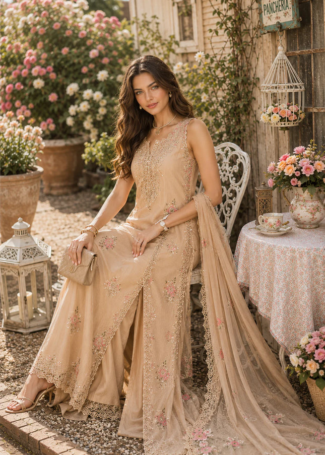Noor By Saadia Asad | Noor Eid Luxury  Printskhaas '26 - Blush Peach