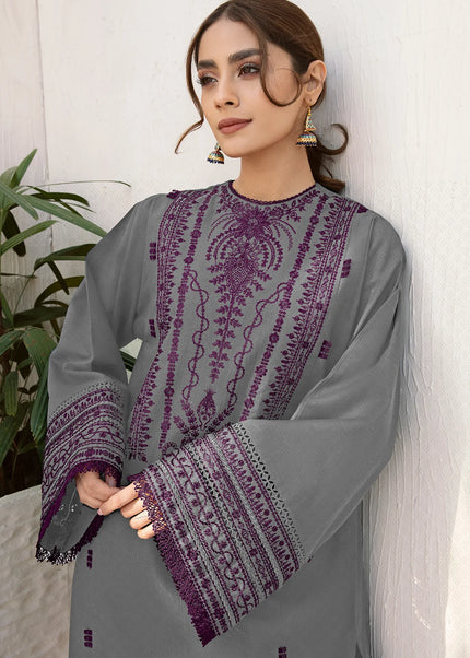 Jazmin | Embroidered Jacquard Khaddar UW-0245