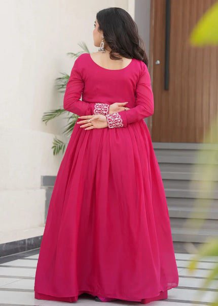 Pink Embroidered Anarkali Gown