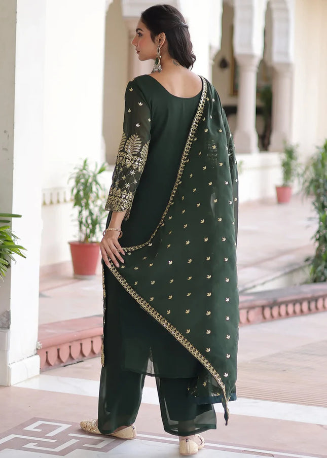 Sequins Embroidered Pant Style Suit