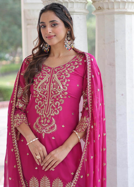 Sequins Embroidered Pant Style Suit