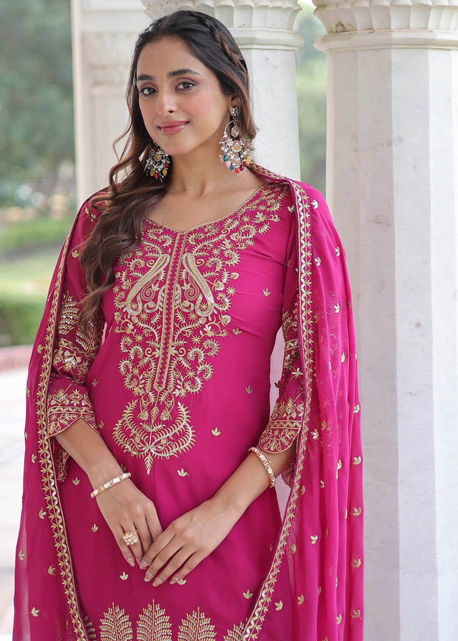 Sequins Embroidered Pant Style Suit