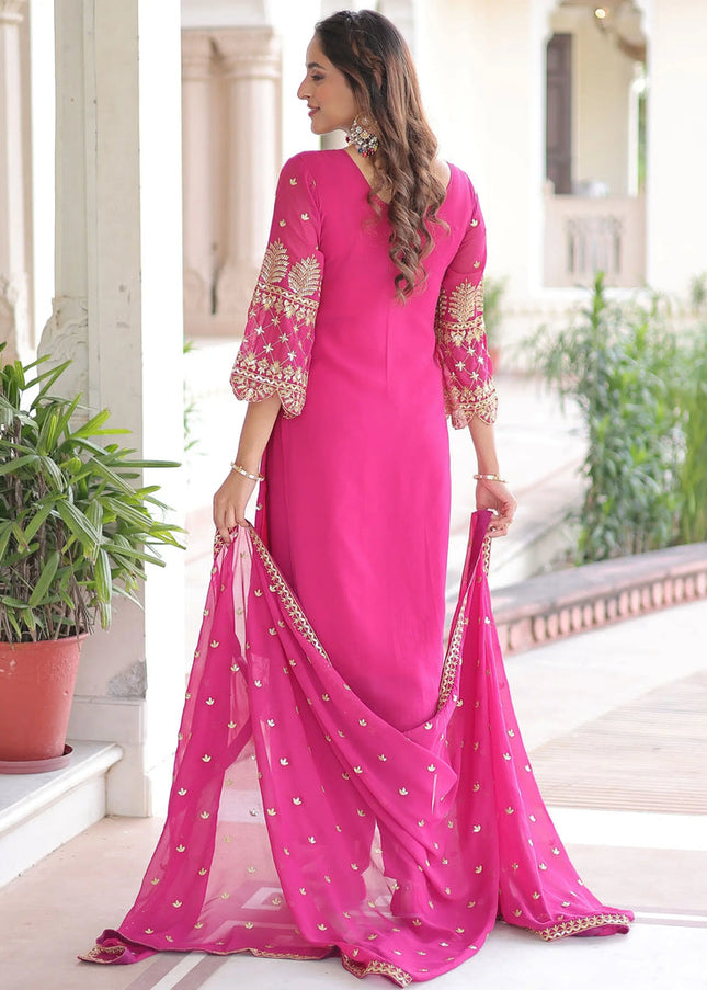 Sequins Embroidered Pant Style Suit