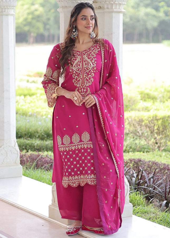 Sequins Embroidered Pant Style Suit