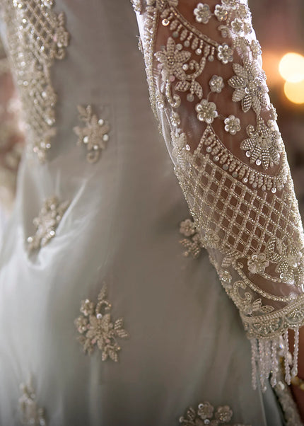 Grey Embroidered Sharara Suit