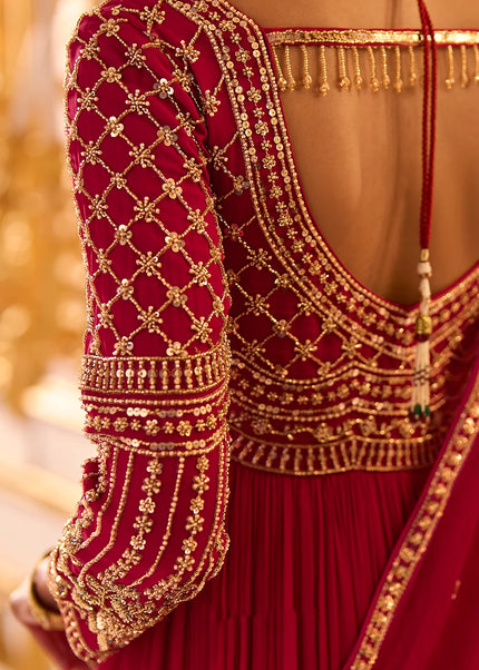 Pink Embroidered Anarkali Gown