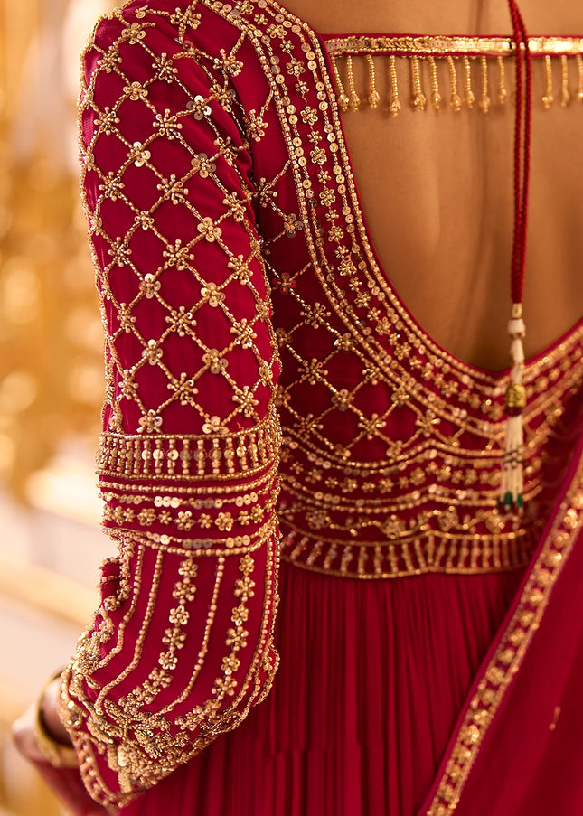 Pink Embroidered Anarkali Gown