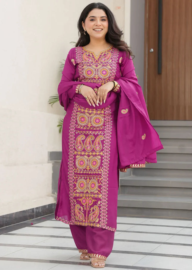 Chinnon Embroidered Pant Style Suit