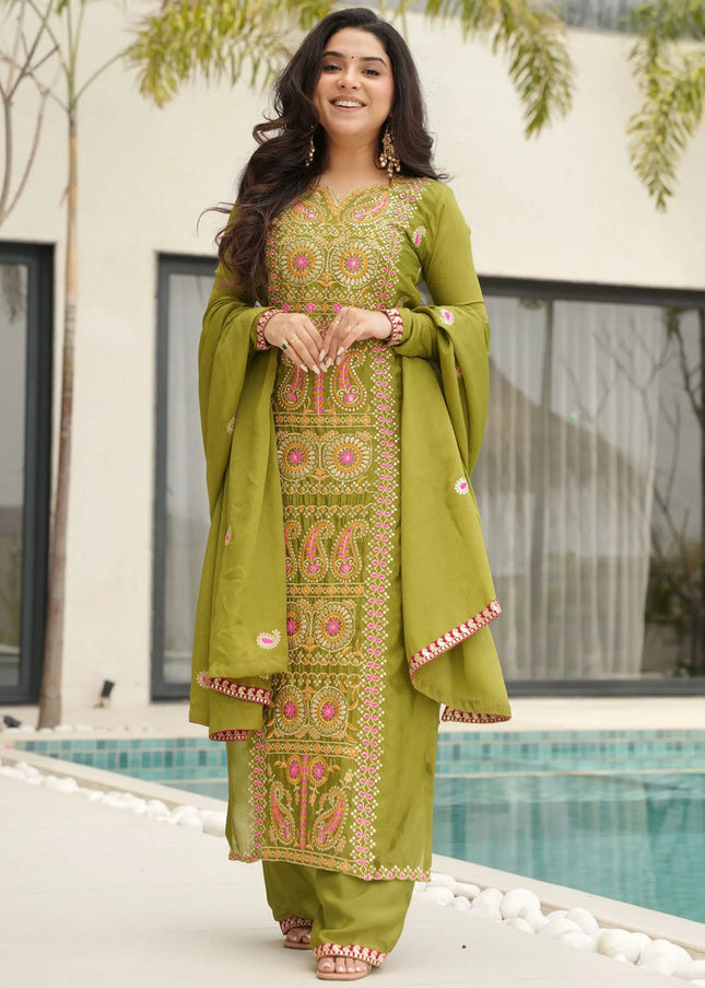 Chinnon Embroidered Pant Style Suit